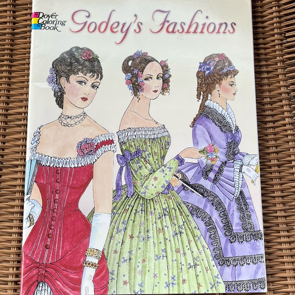 Godey's Fashions Adult Coloring Book by Dover, Like New Condition